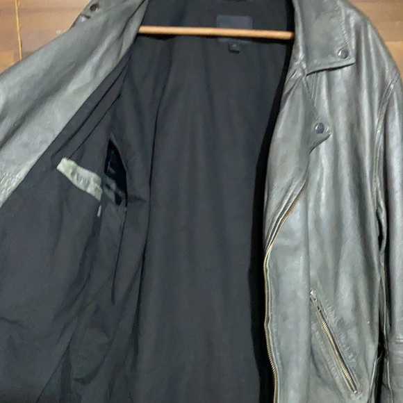 MENS XXL GRAY GENUINE LEATHER JACKET - Picture 2 of 6